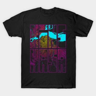 Kinshasa, Congo City Map Typography - Neon T-Shirt